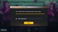 Activation Code is necessary for getting access (Image via Free Fire)